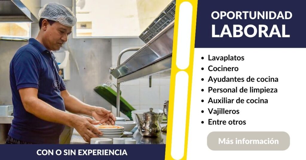 SE REQUIERE PERSONAL PARA LAVA PLATOS